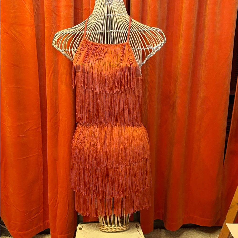 Burnt Sienna Fringe Romper